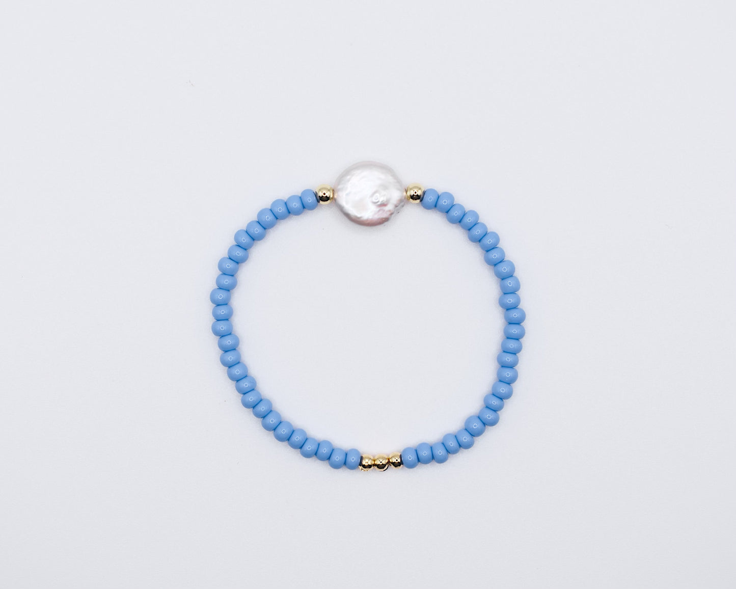 Denim blue pearl bracelet