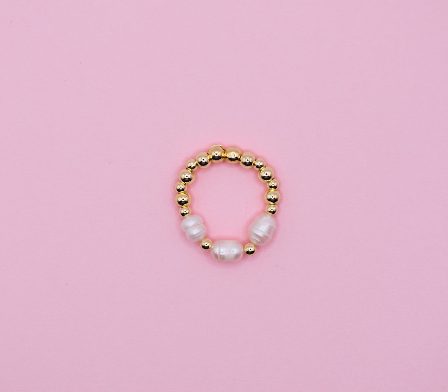 Rice pearl ring/gold
