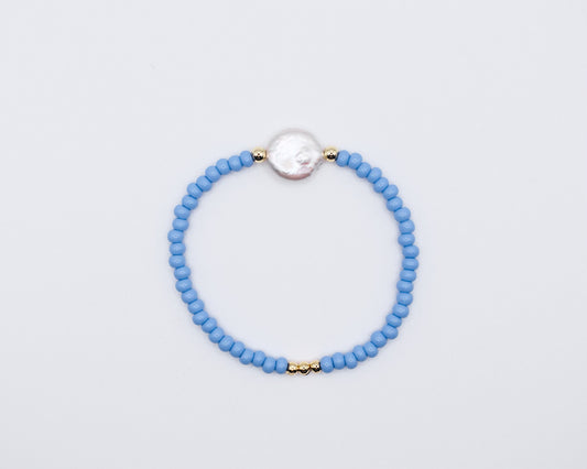 Denim blue pearl bracelet